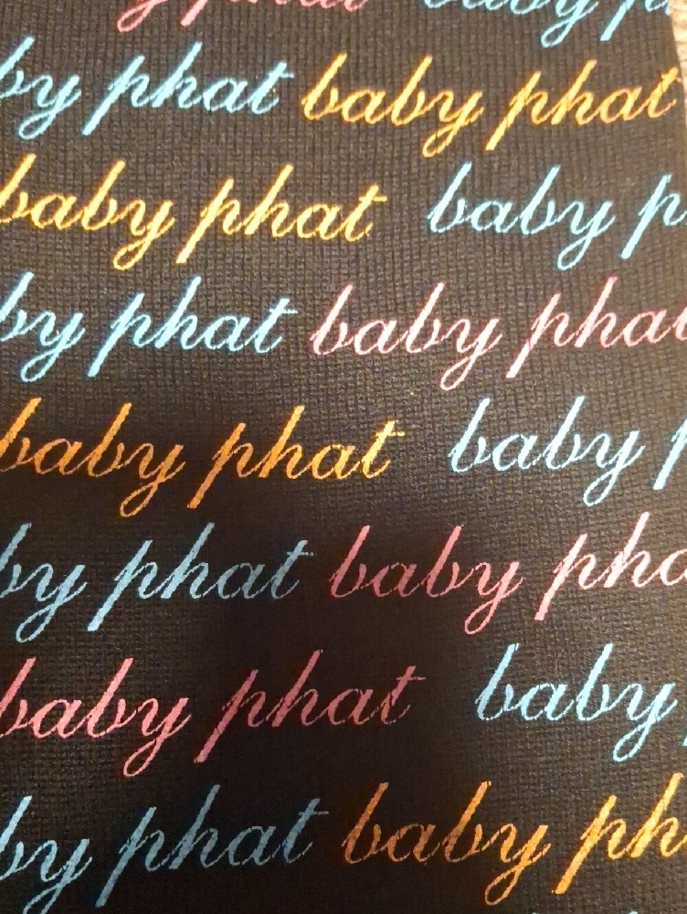 Baby Phat Black Leggings with Multicolor Script - Picture 2 of 3